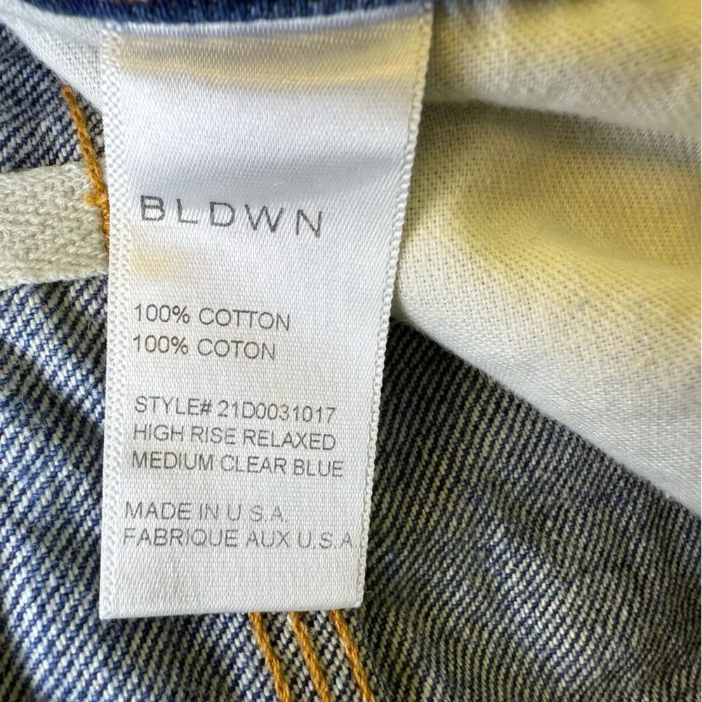 BLDWN High Rise Relaxed Jeans Size 24 denim casual‎